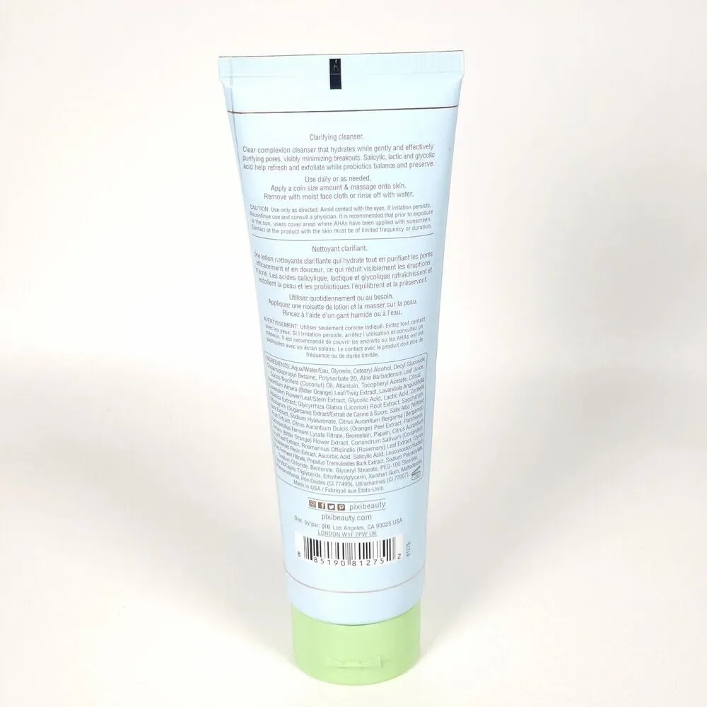 2 Pixi Skintreats Clarity Cleanser Salicylic Acid & Probiotics 4.6 Fl Oz NEW